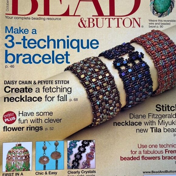 Bead & Button Magazine Jewelry Crafting Book u Oct 2010 Issue 99 3 Technique Bra - Picture 2 of 8